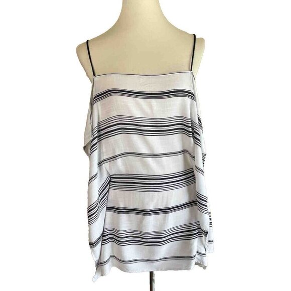 KENDALL + KYLIE Women's White Striped Tie waist Tank Top Size L - Picture 7 of 10
